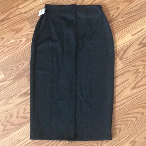 🎉HP HOT GAL BLACK ADJUSTABLE ZIP UP BACK SLIT SKIRT - Picture 5 of 6